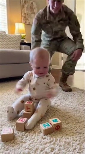 Baby Sees Dad… Then Starts HAPPY SCREAMING 😭