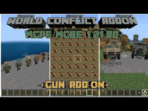 Gun Add-On in minecraft bedrock: WORLD CONFLICT ADDON V 1.1.5 (New version)