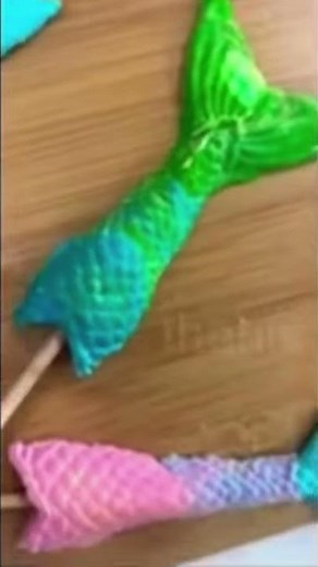 Fondant cake toppers making /mermaid tail cake toppers /easy cake topper making #short #shorts