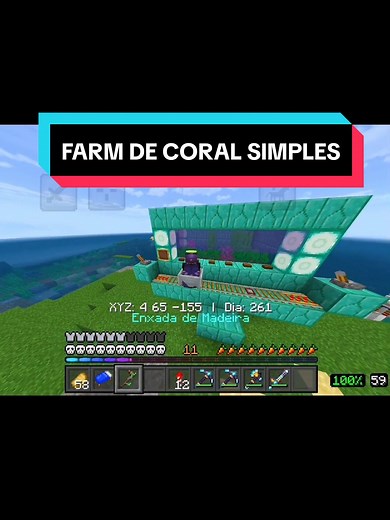 Farm de Coral Simples no Minecraft