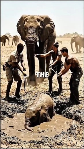 Baby Elephant Sinking in Mud… What Happened Next Will Make You Cry 😢🐘