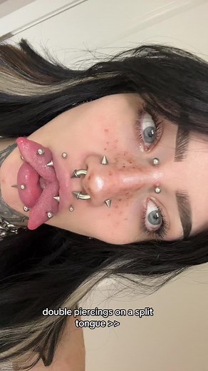 Exploring Double Piercings on a Split Tongue