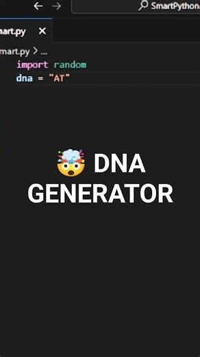 🧬 Generate a DNA Sequence Using Python 🤯 #coding #python #viral