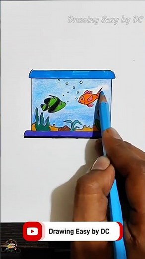 Fish tank drawing | Aquarium drawing easy | fish tank drawing easy | Fish aquarium drawing #shorts