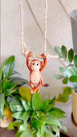 DIY swinging monkey #diy #art #monkey #claycraft #swing #howtomake #ytshorts #tutorial