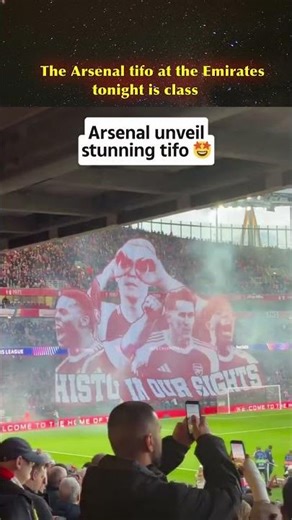 🎨 Emirates lit up — Arsenal tifo steals the show. #arsenal #ucl