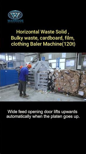 120 Ton Hydraulic Baler for Recycling Cardboard, Textiles, Film & Solid Waste | Industrial Equipment