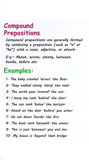 Compound Prepositions
