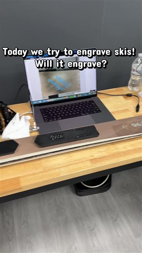 The Engrave Lab on Instagram: "Episode 28: Will it Engrave? Skis ⛷️❄️ Getting these skis ready for the mountain! We put a pair of skis under the laser to add a custom name. The Reaction: Absolutely perfect. 🎯 The top sheet had a unique copper tone to it, so when the laser hit it, the engraving turned a rich dark brown. It matches the original design so well that it looks like a factory finish! Skiing or Snowboarding? Pick your team! 👇 #skiing #wintersports #30daysuperfans #laserengraving #will