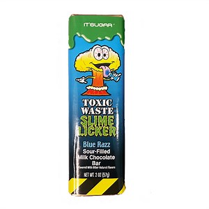 Toxic Waste Slime Licker Chocolate Bar, Blue Razz, Sour Candy, 1.75 oz., Contains: Milk and Soy. - Walmart.com