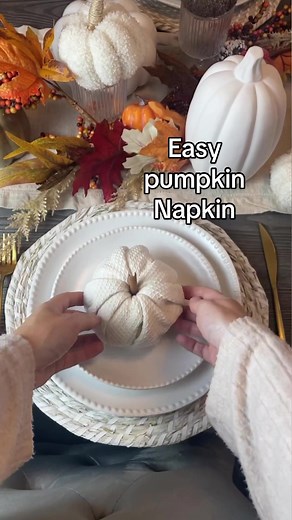 Easy Pumpkin Napkin Folding Tutorial for Autumn Table Decor