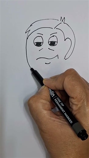 Draw a cartoon man expression #1 for beginners #drawing #easydrawing #expressions #drawwithme