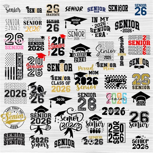 Senior 2026 SVG Bundle: Graduation Designs, Coquette Bow (digital Download) - Etsy