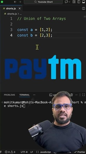 Union of Two Arrays | JavaScript Interview Question #dsa #interview #coding