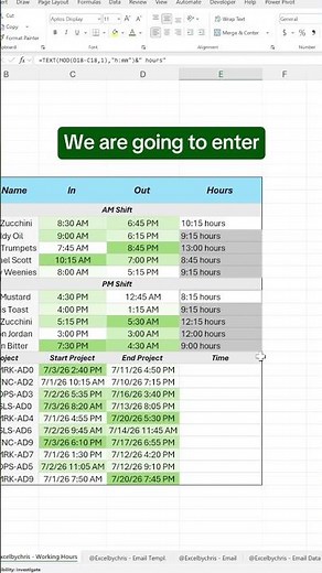 How to calculate working days and hours in Excel! #excel #spreadsheet #exceltricks