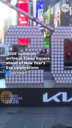 The 7-foot-tall "2026" numerals that include 589 bulbs have arrived in Times Square for photo ops ahead of NYC's big New Year’s Eve countdown. | lohud