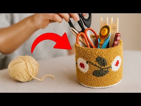 DIY Needle Punch Organizer 🧶 | Cute & Easy Pen & Tool Holder Tutorial
