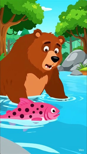 cartoon bear fishing video #short
