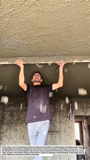 Ceiling Plastering & Leveling Technique Without Scaffolding | Smart Finishing Method.