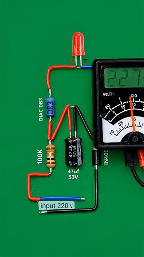 How to Make Simple 220V AC LED Indicator Circuit at Home #electronics #DIY #LED #circuit #electrical
