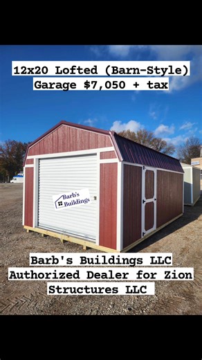 Current Lead Time is 3 to 6 weeks. #lofted #loftedgarage #barnstyle #barnstylegarage #garages #garageforsale #amishbuilt | Barb's Buildings LLC