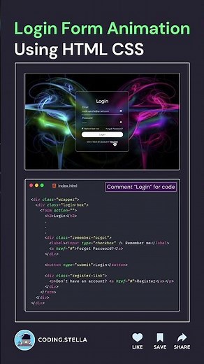 Animated Color Changing Login form using HTML CSS 😎😨 #html #loginform