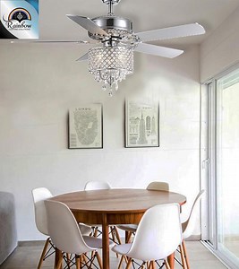 52" Modern Crystal Ceiling Fan With Light, Remote Control, and 3-speed Chandelier Fan - Etsy