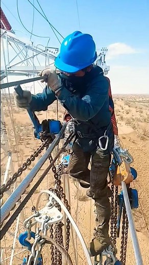 How Does lineman overhead Wire? #shorts