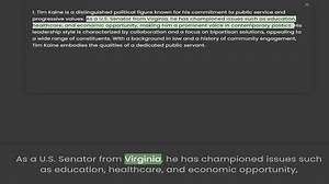 progressive values. As a U.S. Senator from Virginia, he has championed issues such as education, hea