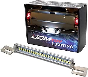 iJDMTOY 35-074-White License Plate Frame Mount 12V 24-SMD High Power Xenon White LED Rear Backup Reverse Light Kit Compatible With Car SUV Truck VAN RV