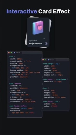 #video #shorts Website Card Animation 💻 Must Try UI Effect #coding #webdesign #animation #developer