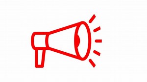 Animated Red Line Symbol Megaphone Looped Video Concept News Announce