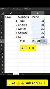 👉 Sum a Column in Excel in Just 1 Second! ⚡📊 #excelshorts #exceltips #exceltricks