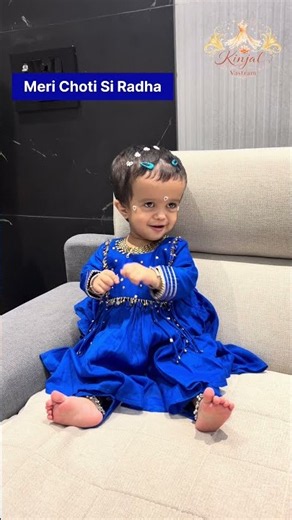 Adorable Baby Girl in Royal Blue Ethnic Dress 💙 | Cute Princess Look | Kinjal Vastram #shorts
