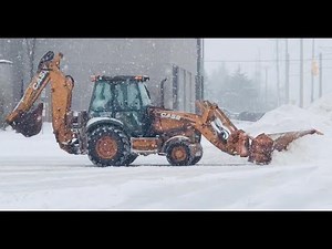 Snow Removal Case Backhoes with snow plow