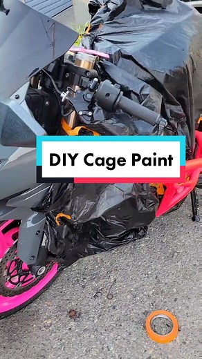 Story time: I had my wheels powder coated and my cage didn't match any more so I decided to spray paint it black temporarily until I get it powder coated in the winter. well..... you be the judge 🤣 #motorcycle #bikelife #riderchick #motogirl #motorbike #motogang #bikertok #biketok #viral #fyp #foryou #mototok #kawasaki #powdercoating #diy #diyproject