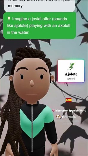 🦎 Ajolote (Axolotl) – Learn Spanish word in 30s