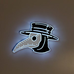 Plague Doctor LED Sign: Edge Lit Halloween Decoration - Etsy