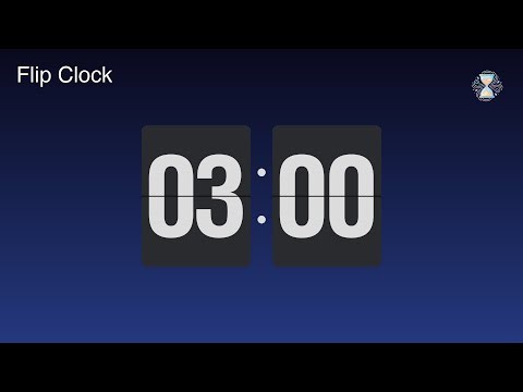 3 Minute Timer ⏱️ Midnight Blue Flip Clock | Stretch break Timer - ChronoFlow