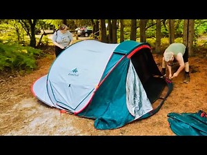 Tent camp setup | Decathlon Quechua 2 Seconds 3XL Pop Up Tent | Camping in France | #camping #tent