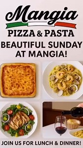 🍝✨ Family Sunday at Mangia Pizza & Pasta. Cozy, homemade favorites: Gnocchi with Chicken Parm, Rigatoni Soprano, and our Roman-style square pizza. 📞 (609) 551-4474 • 📍1500 NJ-47, Rio Grande (BYOB) 🕕 Dinner is on—dine-in or call for pickup! | Mangia Pizza and Pasta