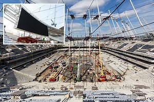Spurs reveal first of two massive LED screens has been installed at new stadium