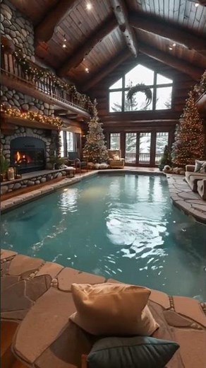 Winter Indoor Pool#travel #vacation#relaxing #winter #nature #swimming #pool #viralvideo #holidays