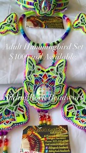65 reactions · 4 comments | ‼️SOLD‼️Adult Hummingbird Set!! $1000 usd. Accepting PayPal and Facebook Pay message for inquiries thank you. #slidingrockbeadwork #hummingbird #beadwork #nativeowned #navajoartist #beadworkforsale #powwow #powwowbeadwork | SlidingRock Beadwork | Facebook