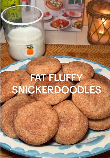 FAT FLUFFY SNICKERDOODLES! Recipe below! 👇🏻 👇🏻👇🏻👇🏻 Recipe card said that This recipe is from a news paper clipping found by Jessica from How Sweet eats! There’s also no cream of tartar in this recipe, which surprised me because most recipes include it! Makes 16-20 cookies 1/2 cup butter, at room temperature 1 cup sugar 1 egg 1 teaspoon vanilla extract 1 3/4 cups all-purpose flour 1/4 teaspoon salt 1/2 teaspoon baking powder 1 1/2 teaspoons cinnamon 2 tablespoons milk 1/4 cup sugar 1 tabl