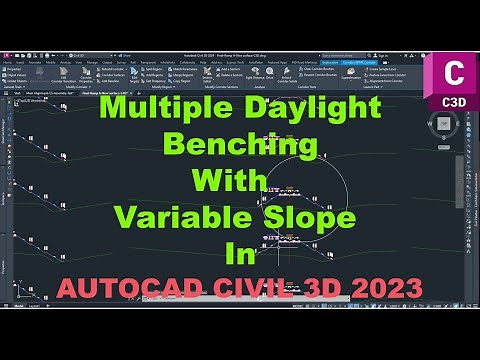How to Used Multiple Daylight Benching with Variable Slope in Autocad Civil 3D 2023