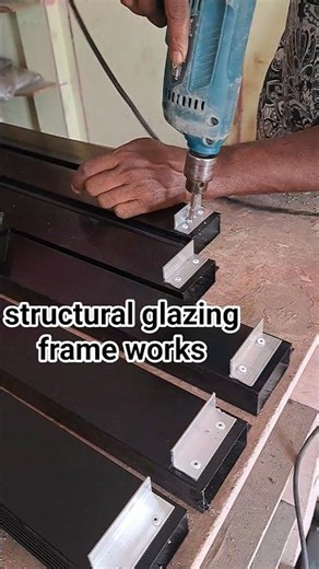 structural glazing frame works #aluminiumfabrication #glasswork #youtubeshorts #aluminium