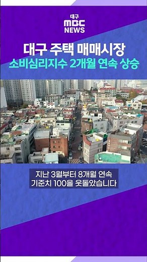 Daegu Housing Market Consumer Sentiment Index Rise for 2 Consecutive Months #shorts (Daegu MBC)
