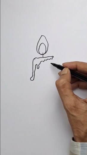 Draw a lit candle easy for beginners #art