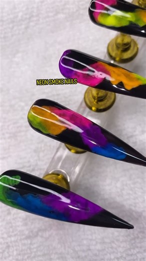 Neon Smoke Nail Art Tutorial